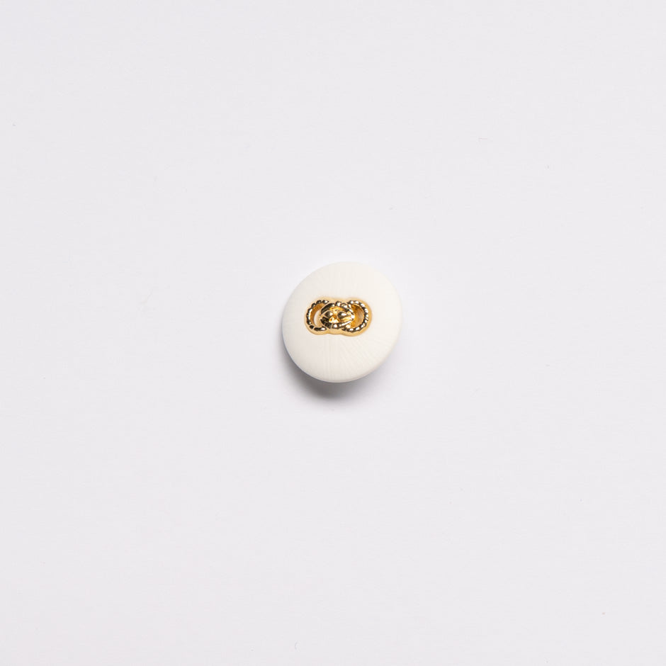 Small Gold Link Centred Ivory Button