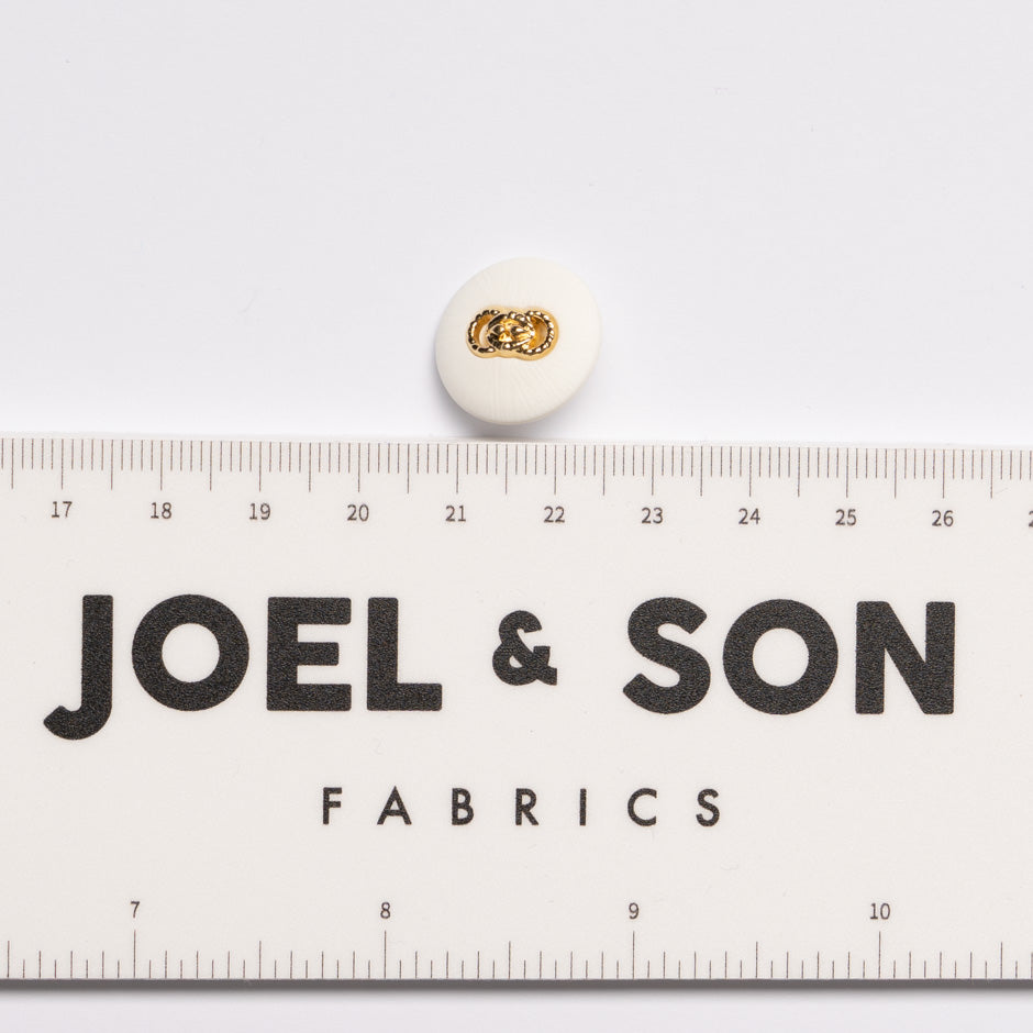 Small Gold Link Centred Ivory Button