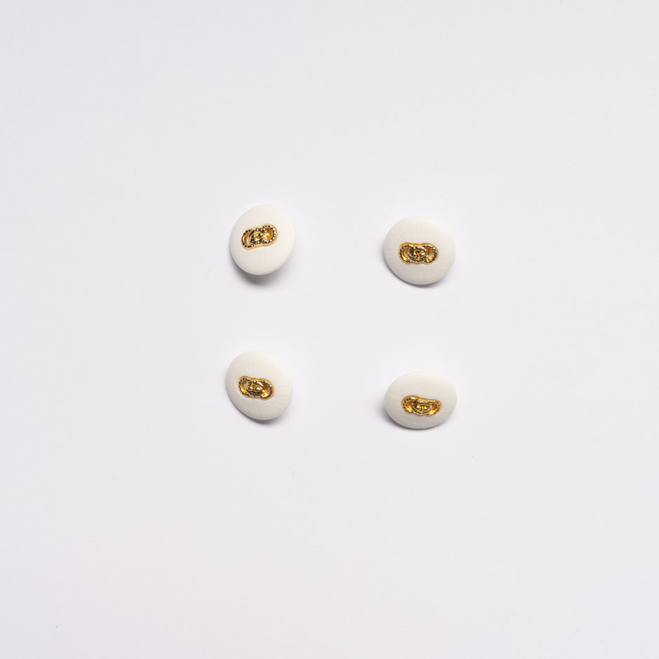 Small Gold Link Centred Ivory Button