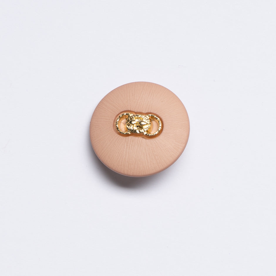 Gold Link Centred Beige Large Button