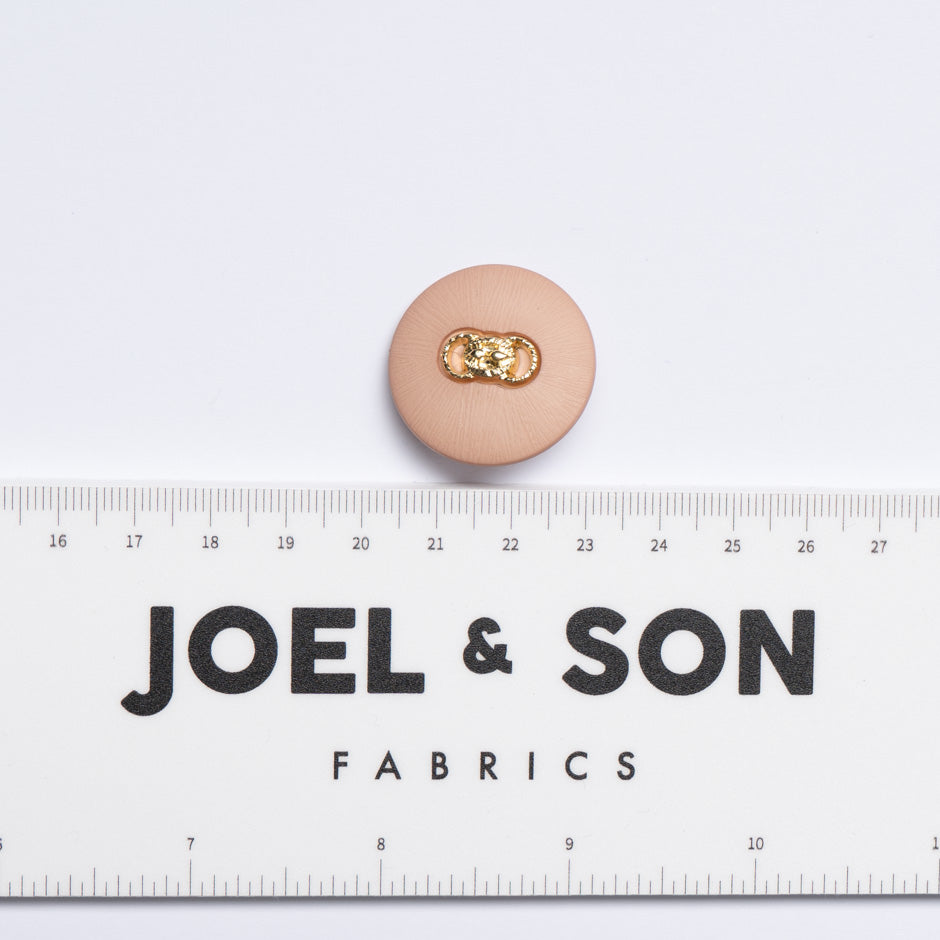 Gold Link Centred Beige Large Button
