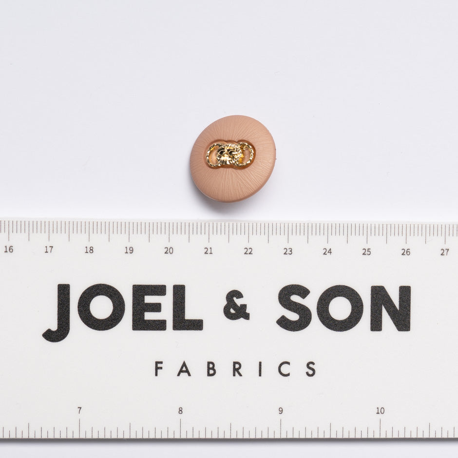Gold Link Centred Beige Button