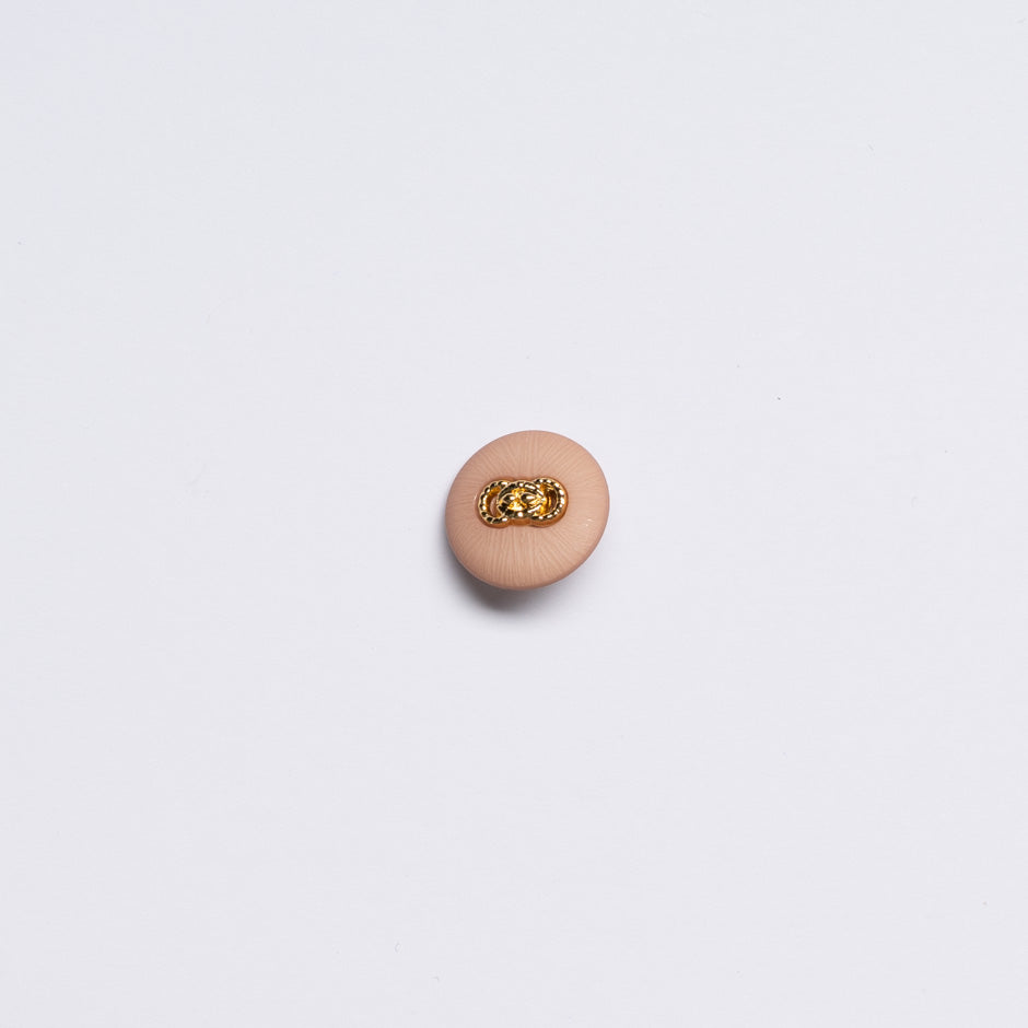 Small Gold Link Centred Beige Button