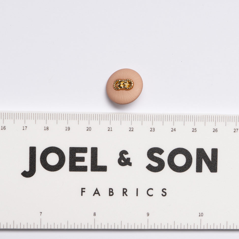Small Gold Link Centred Beige Button