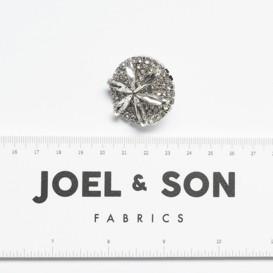 Large Clear Diamanté Evening Button