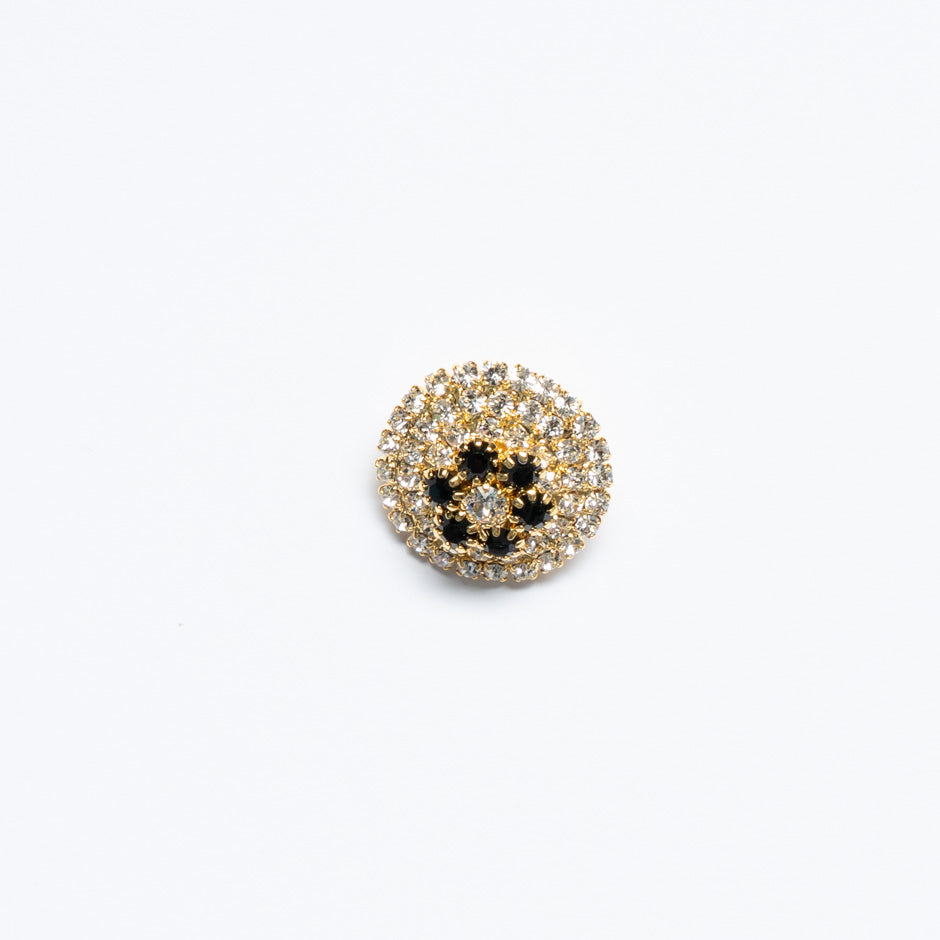 Two-Tone Diamanté Gold Evening Button