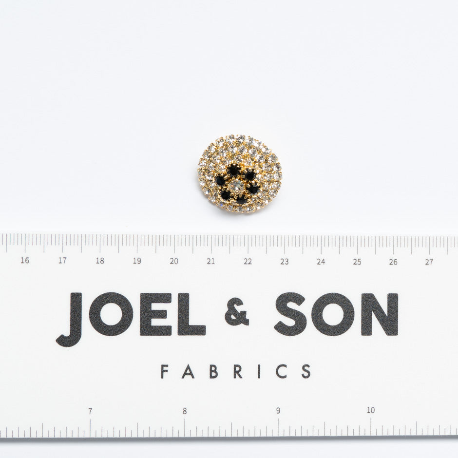 Two-Tone Diamanté Gold Evening Button