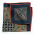 Navy Blue & Red Pure Silk Twill Pocket Handkerchief