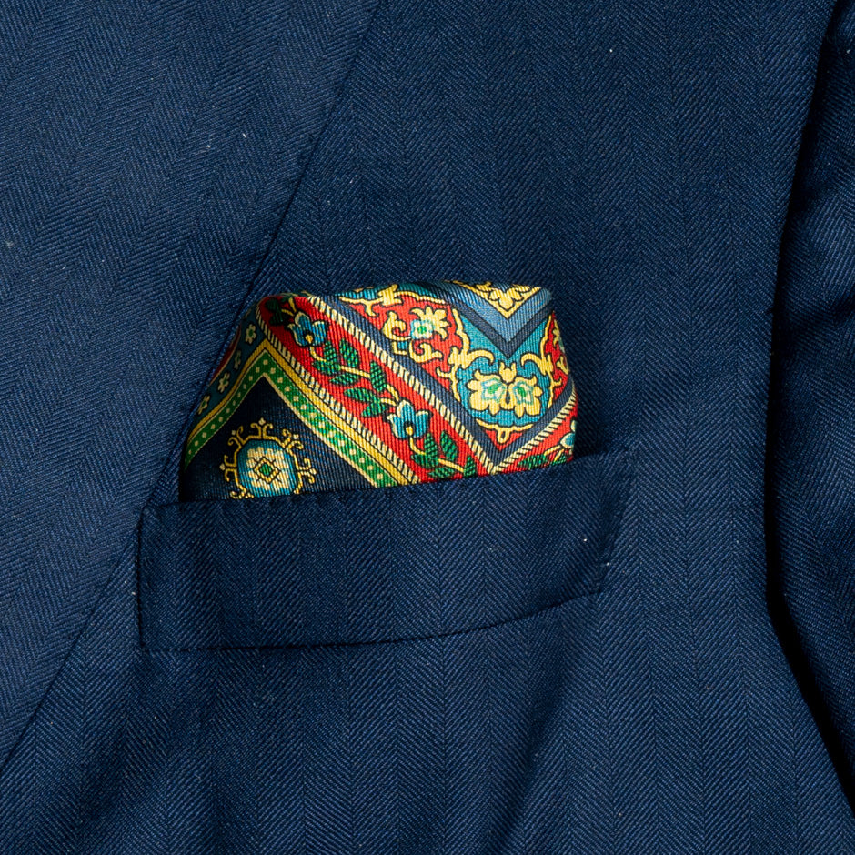 Multi Printed Pure Silk Twill Pocket Handkerchief
