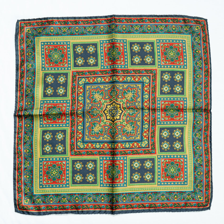 Multi Printed Pure Silk Twill Pocket Handkerchief