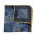 Paisley Printed Blue Silk Twill Pocket Handkerchief