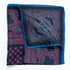 Multi Printed Blue Silk Twill Pocket Handkerchief