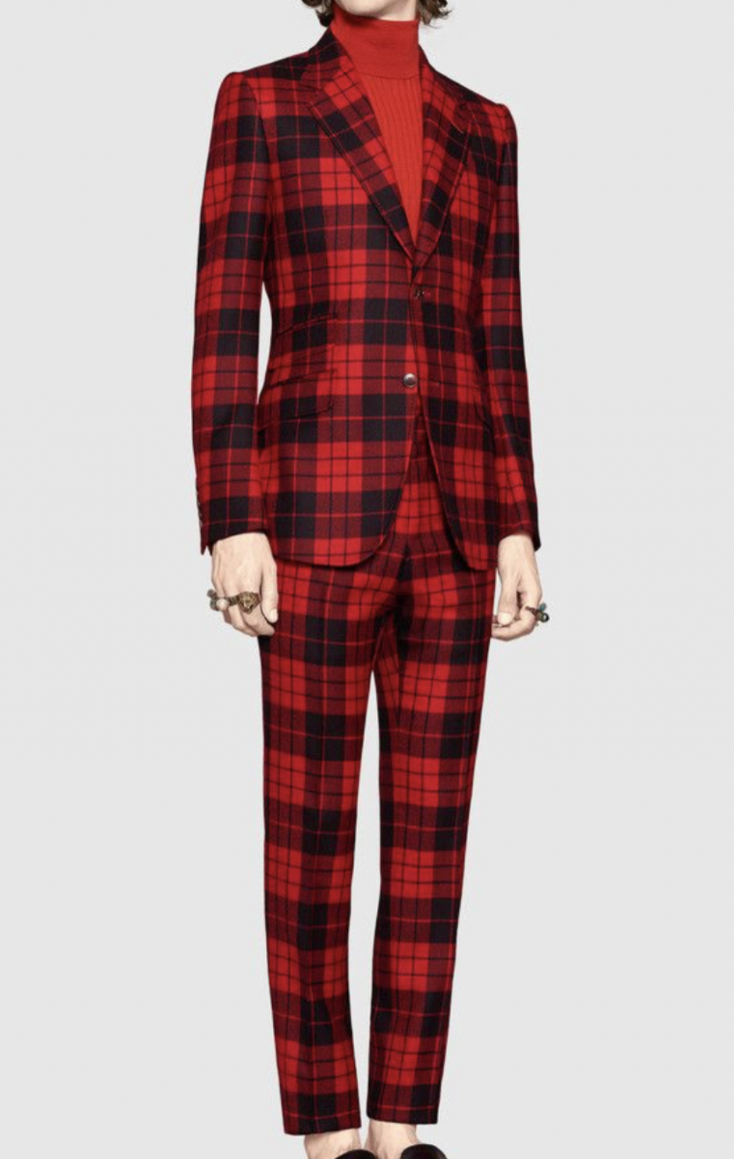 Red & Black Pure Wool Tartan