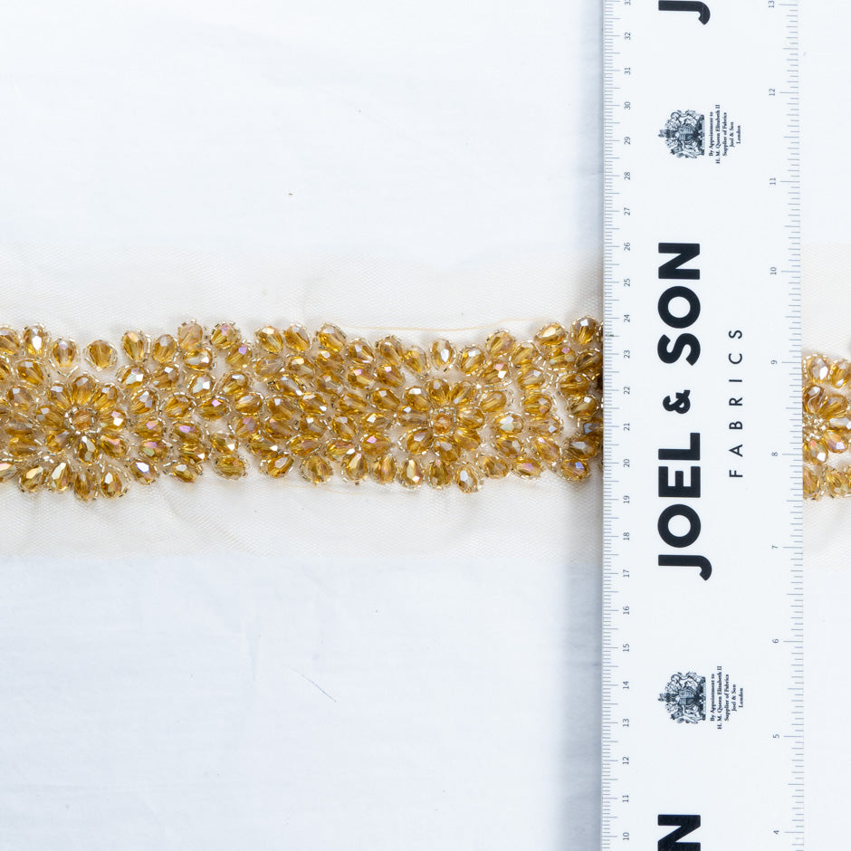 Rich Gold Beaded Tulle Trim