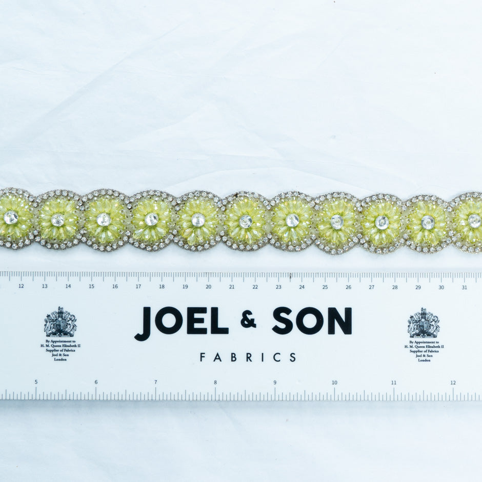 Mint Green Beaded & Diamanté Trim