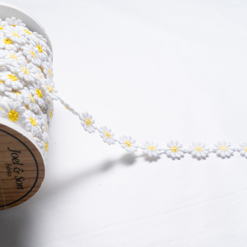 Yellow & White Daisy Floral Trim