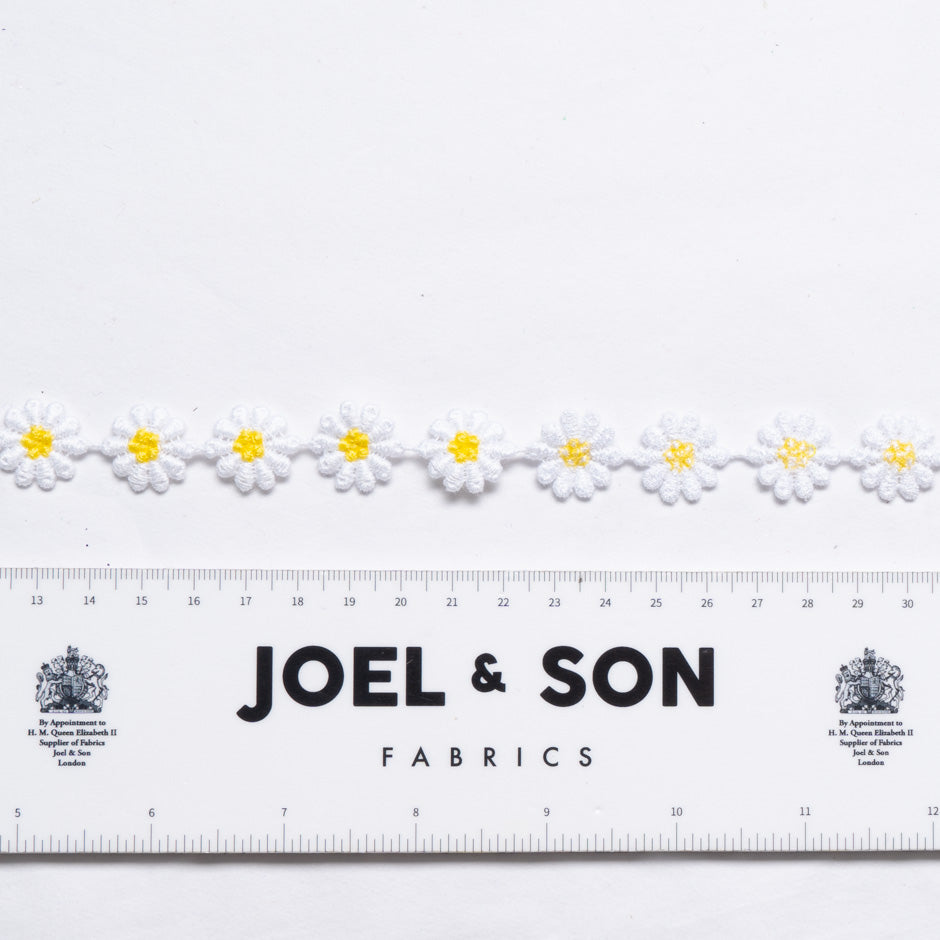 Yellow & White Daisy Floral Trim
