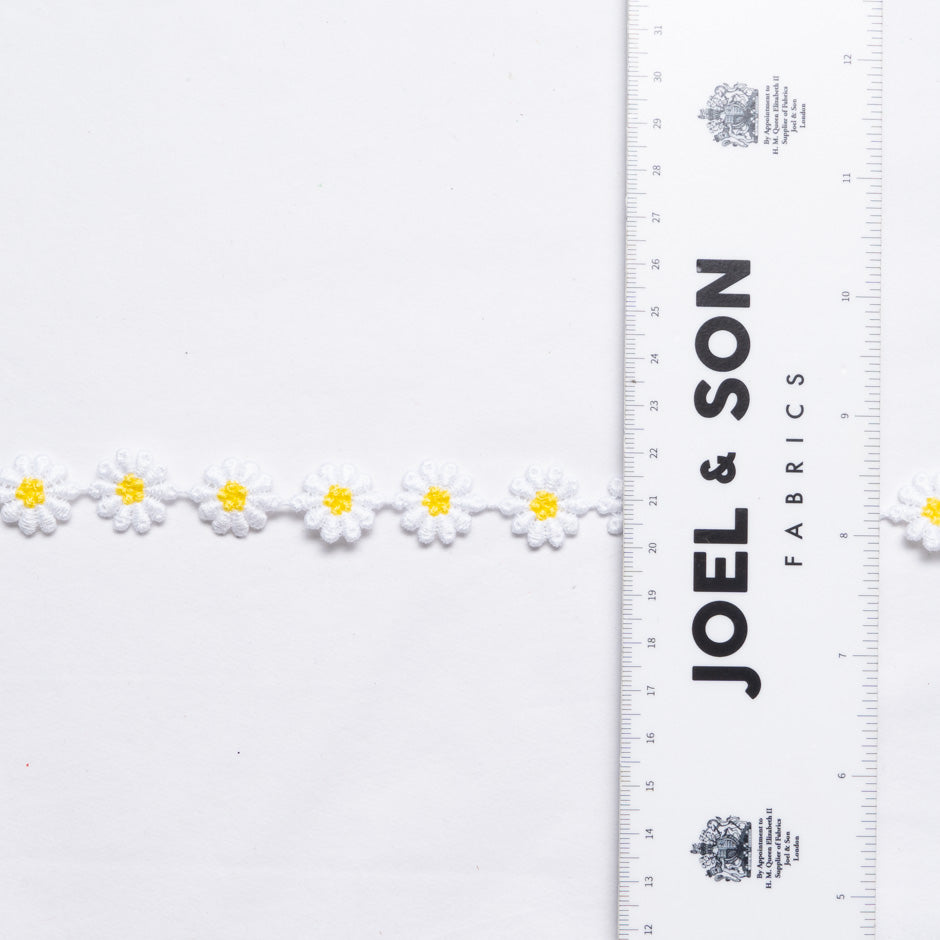 Yellow & White Daisy Floral Trim
