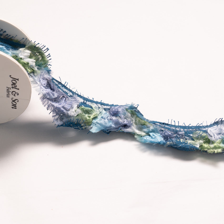 Blue & Green 'Feather Like' Woven Trim