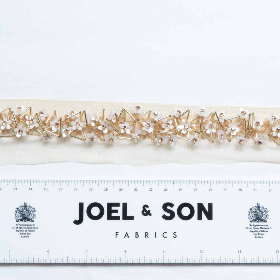 Daisy Hand Beaded Trim