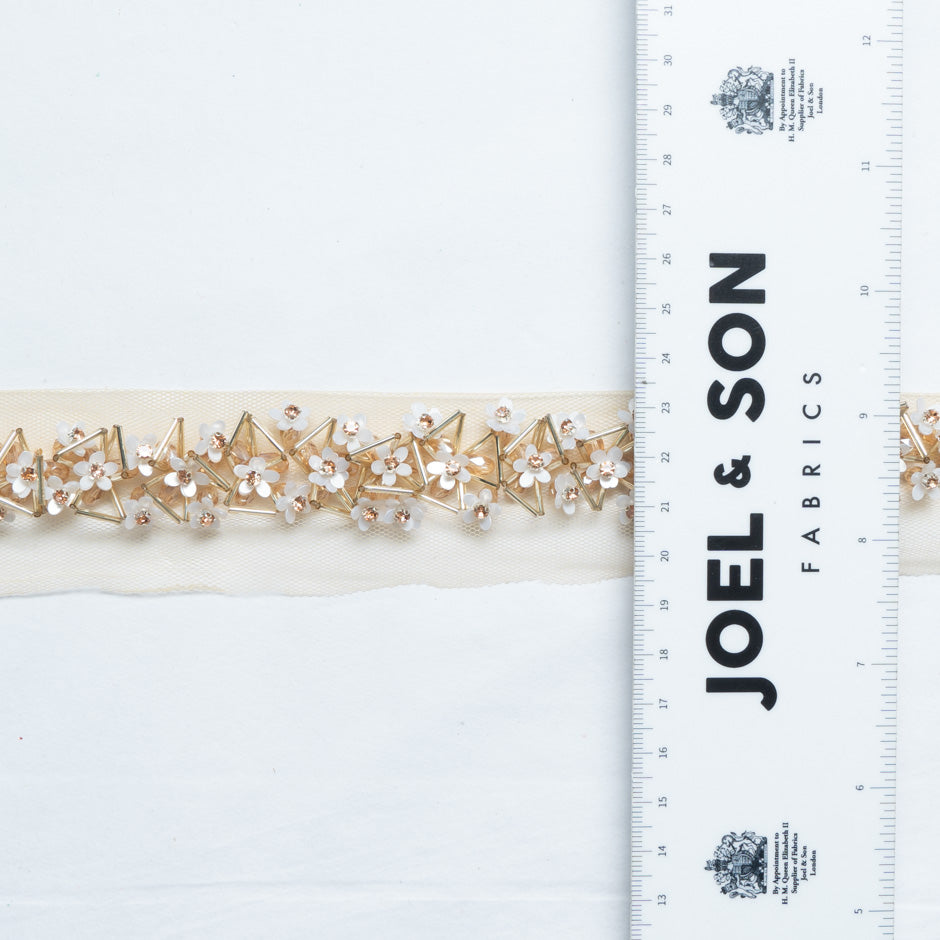 Daisy Hand Beaded Trim