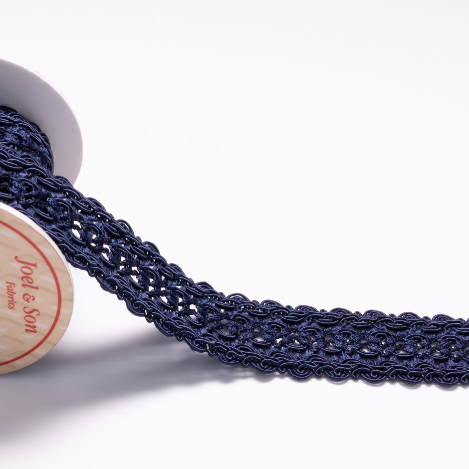 Wide Navy Blue Braided Trim