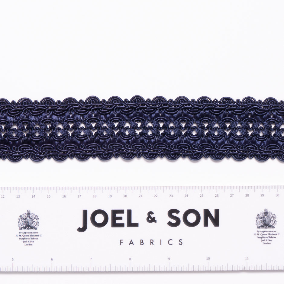 Wide Navy Blue Braided Trim