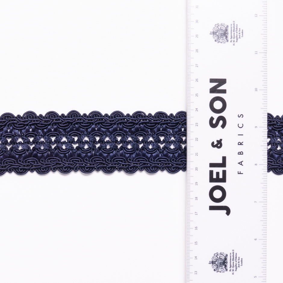 Wide Navy Blue Braided Trim