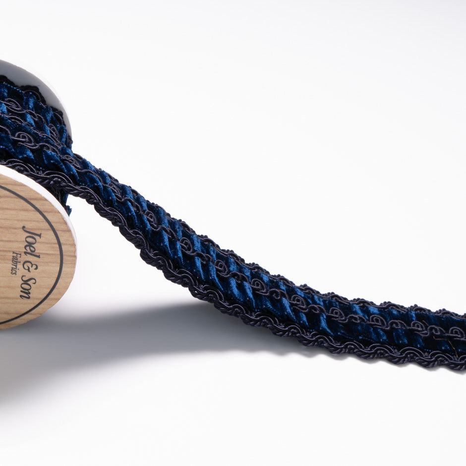 Navy Blue Velvet Ribbon Trim