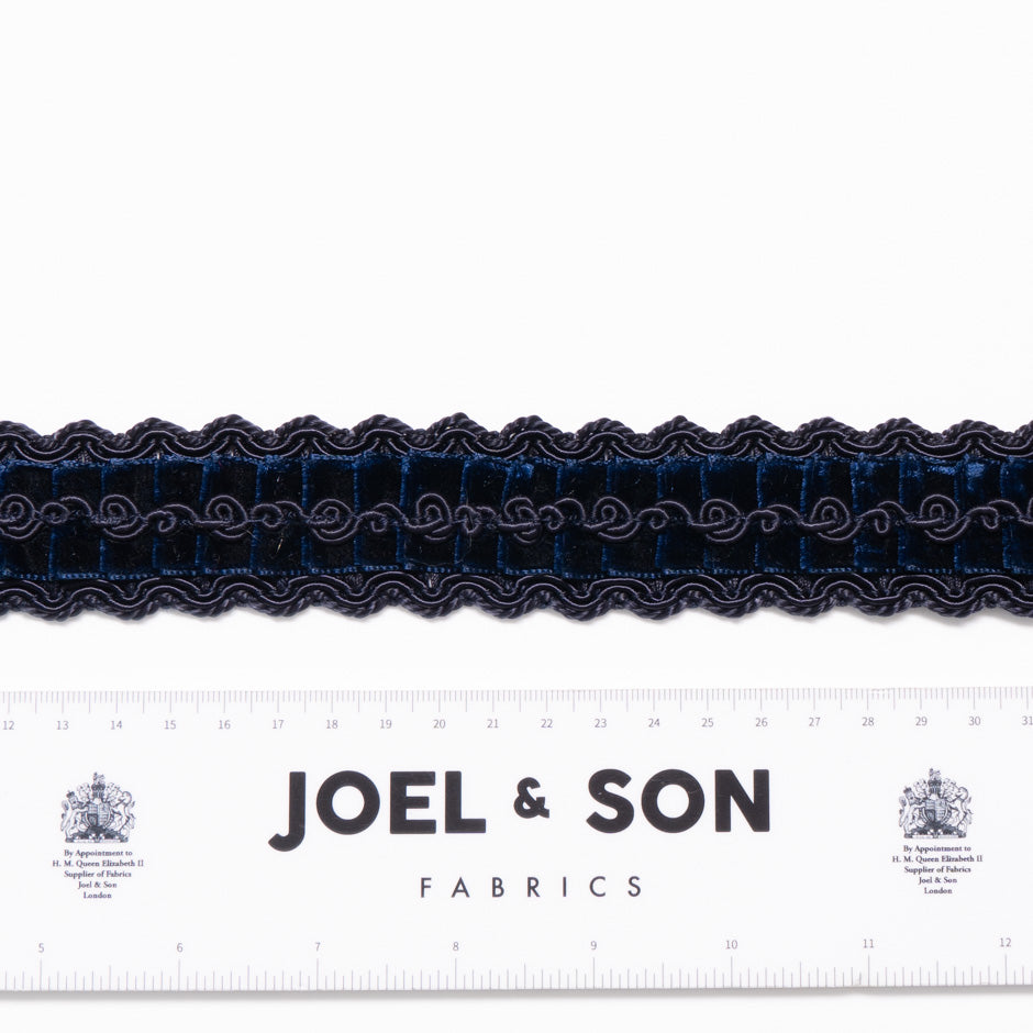 Navy Blue Velvet Ribbon Trim