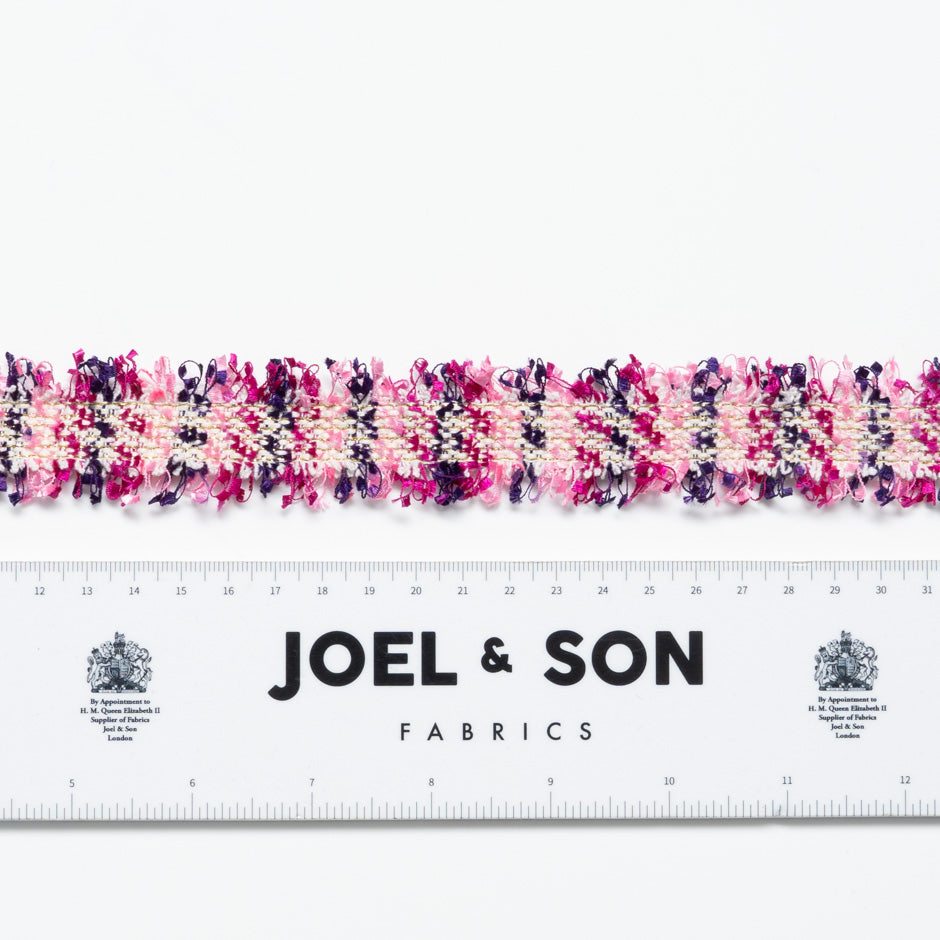 Pink, Purple & Ivory Metallic Woven Trim