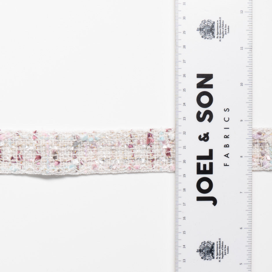 White & Pink Metallic Woven Trim