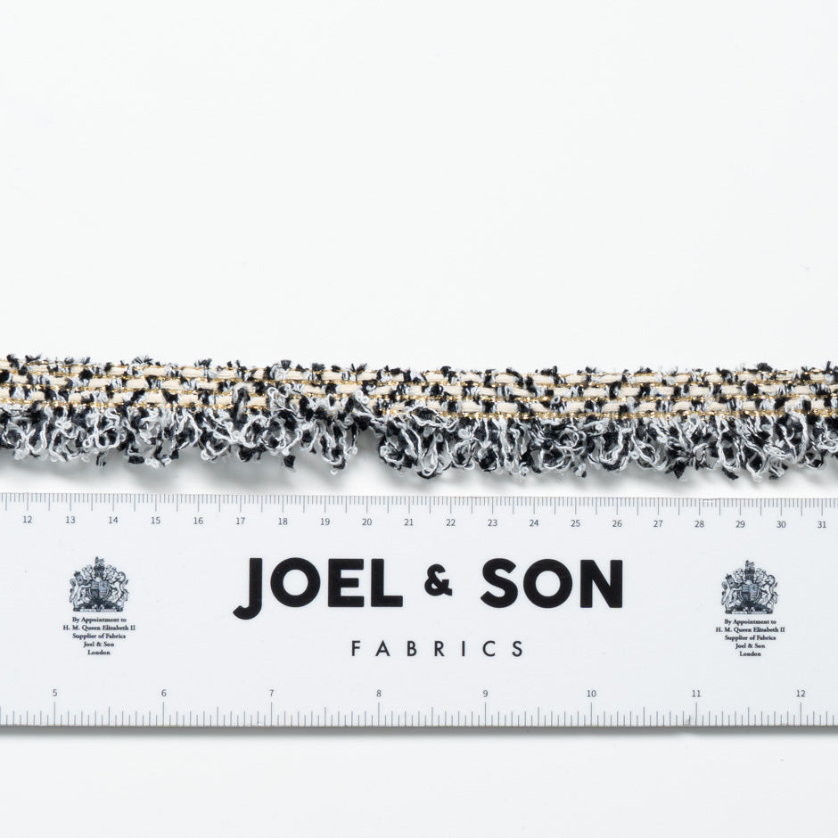 Black & White Metallic Woven Trim