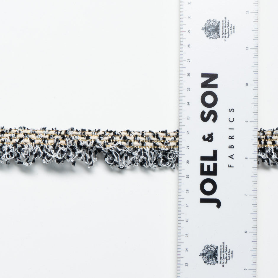 Black & White Metallic Woven Trim