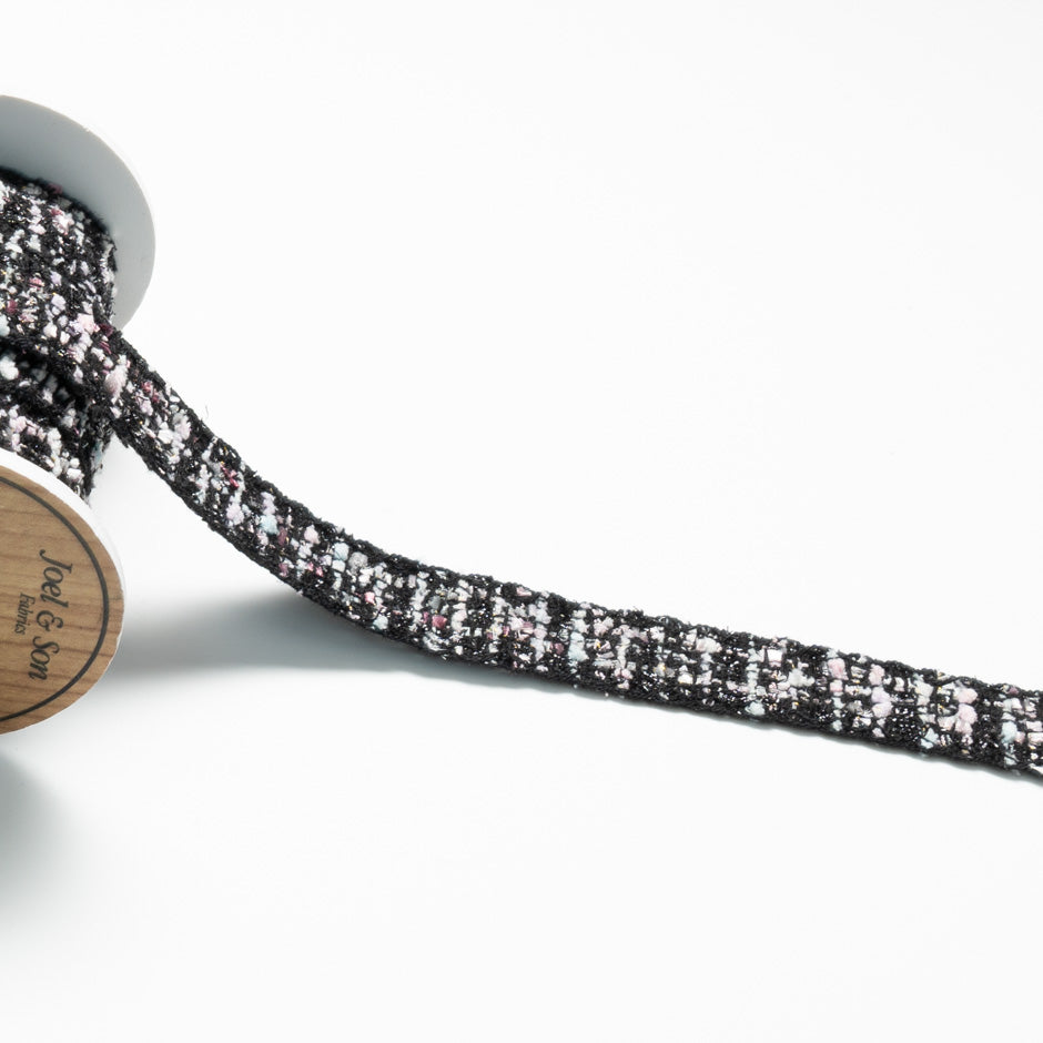 Black & Grey Metallic Woven Trim