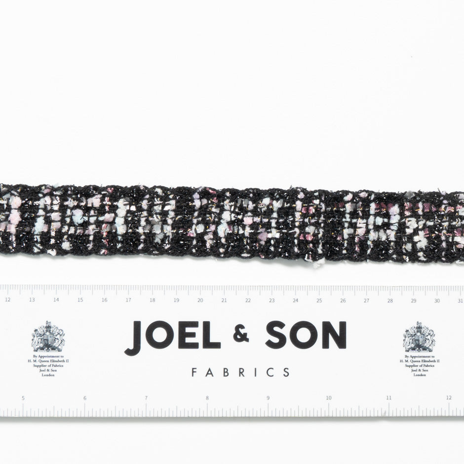 Black & Grey Metallic Woven Trim