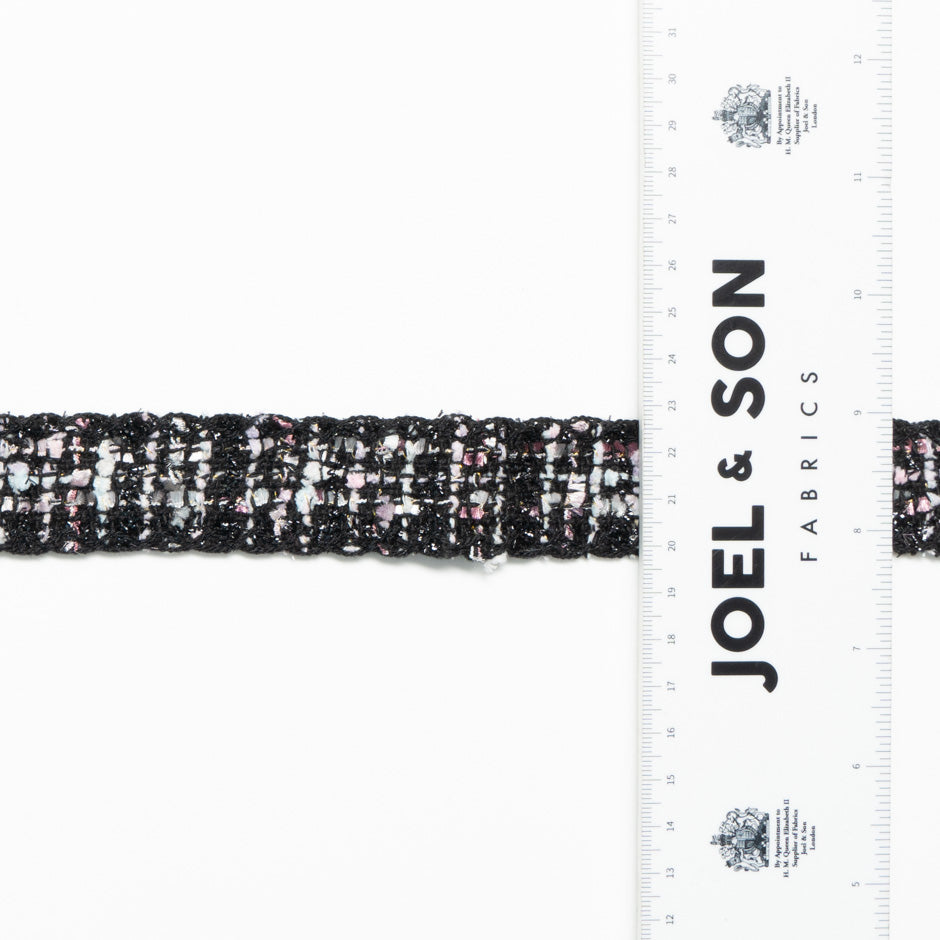 Black & Grey Metallic Woven Trim
