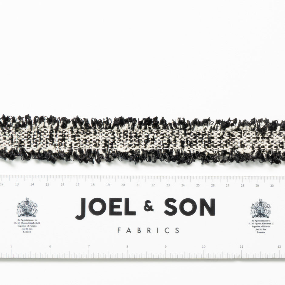 Black & Ivory Metallic Woven Trim
