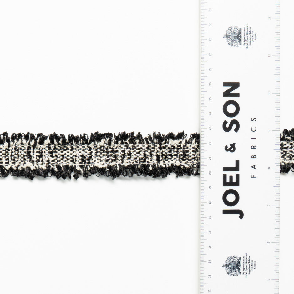 Black & Ivory Metallic Woven Trim