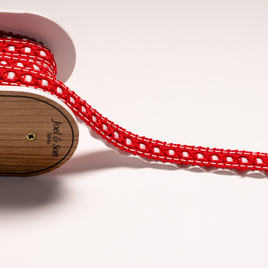 Red & White Braided Trim