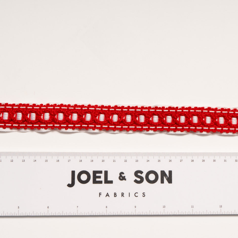 Red & White Braided Trim