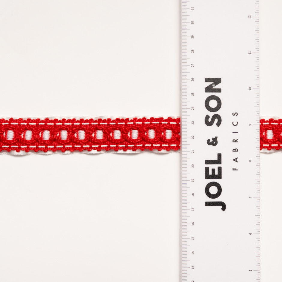 Red & White Braided Trim