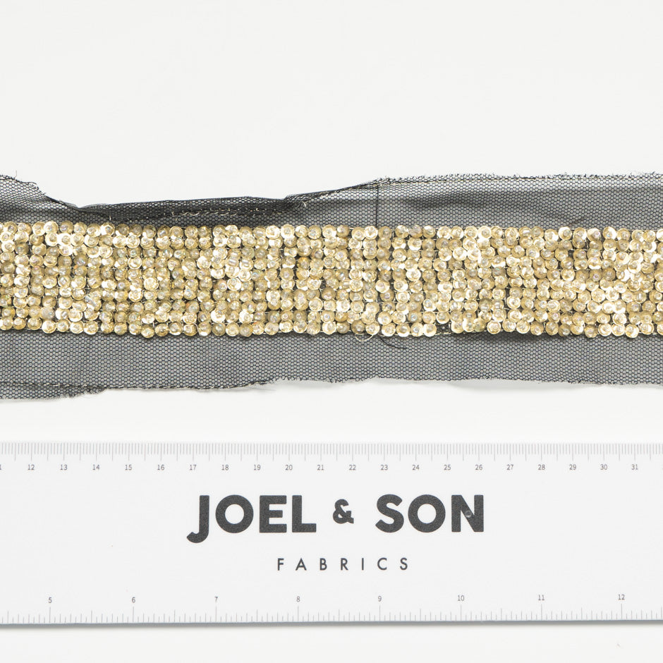 Multi-Row Gold Sequin & Beaded Trim