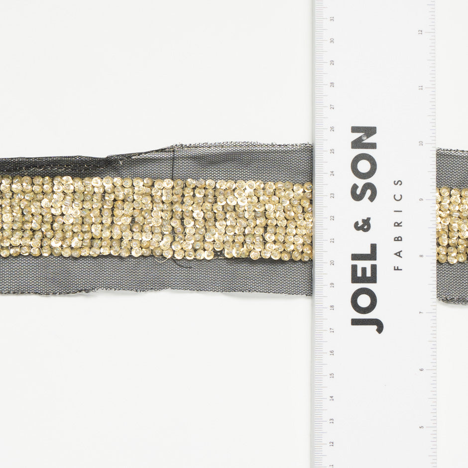 Multi-Row Gold Sequin & Beaded Trim