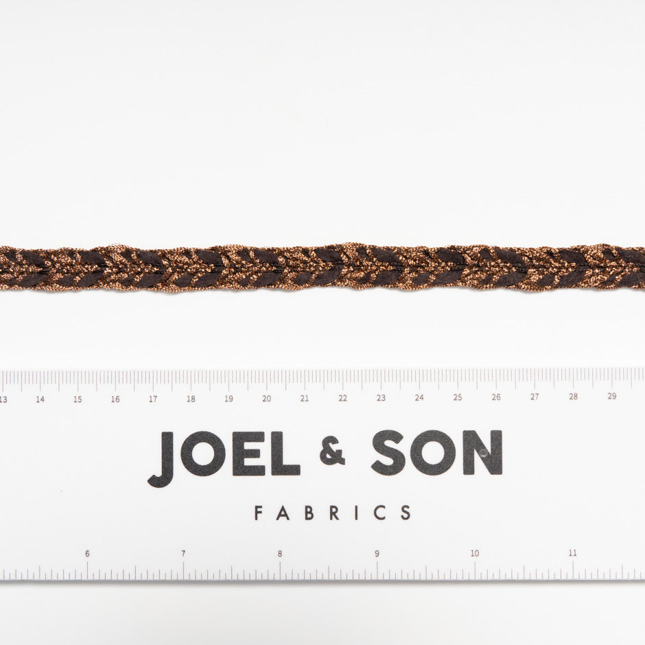 Black & Rust Brown Braided Trim