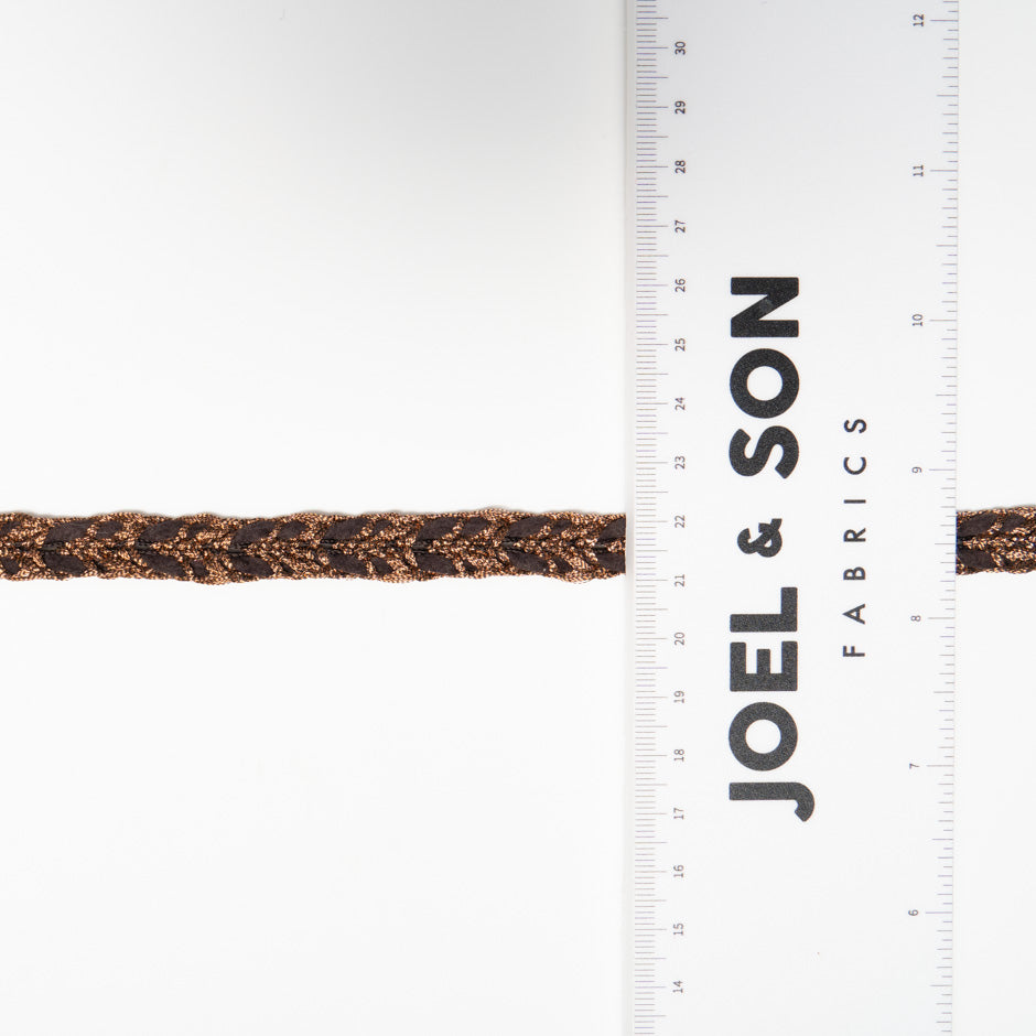 Black & Rust Brown Braided Trim