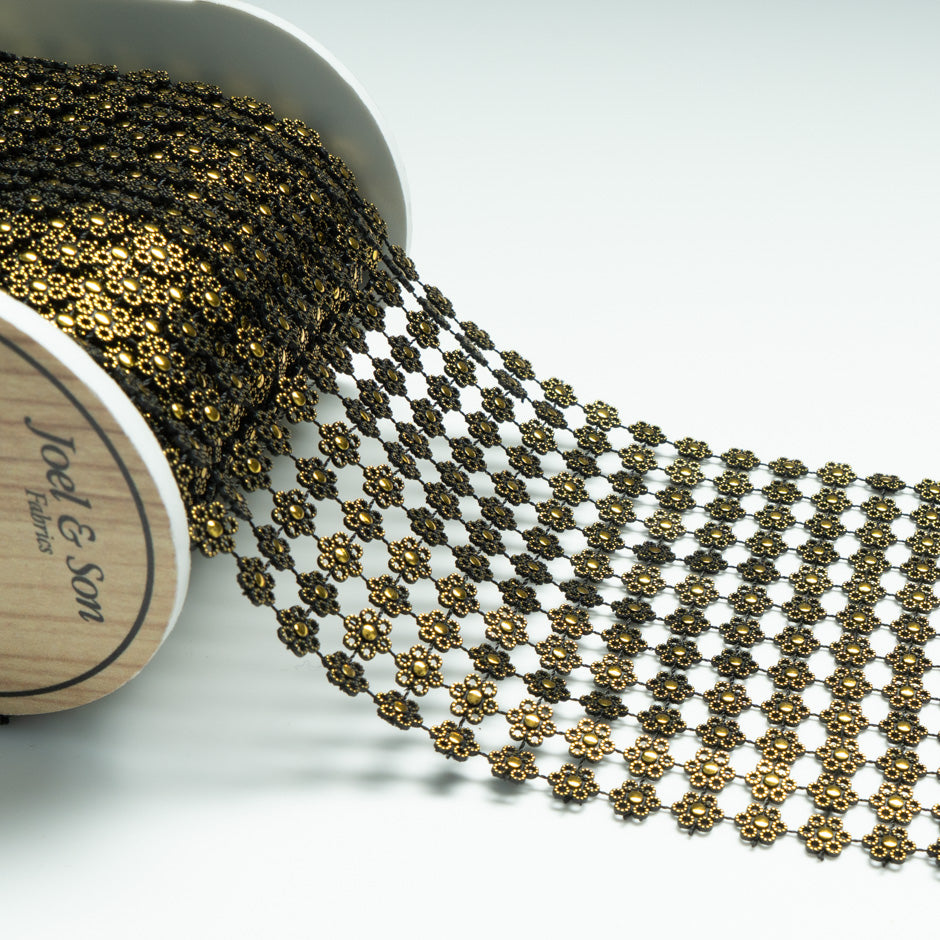 Gold Floral Multi-Row Trim