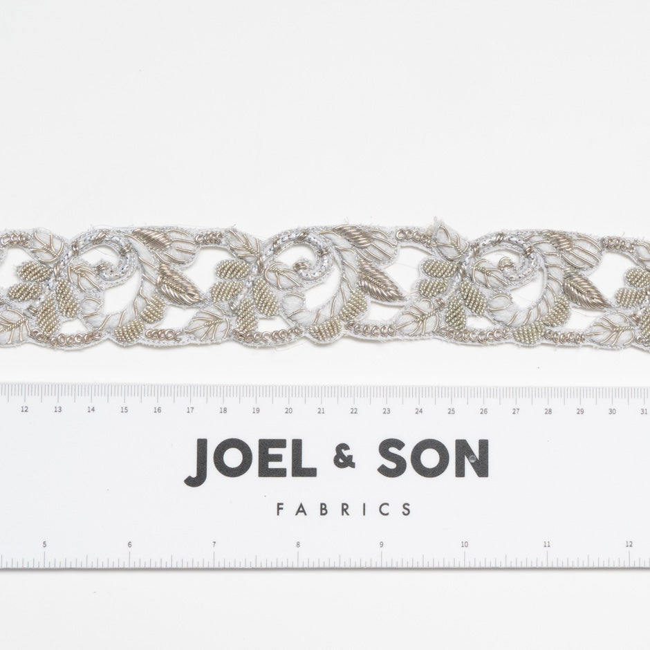 Bead Embroidered Floral Trim