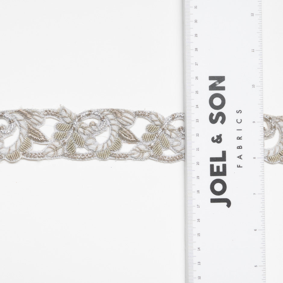 Bead Embroidered Floral Trim
