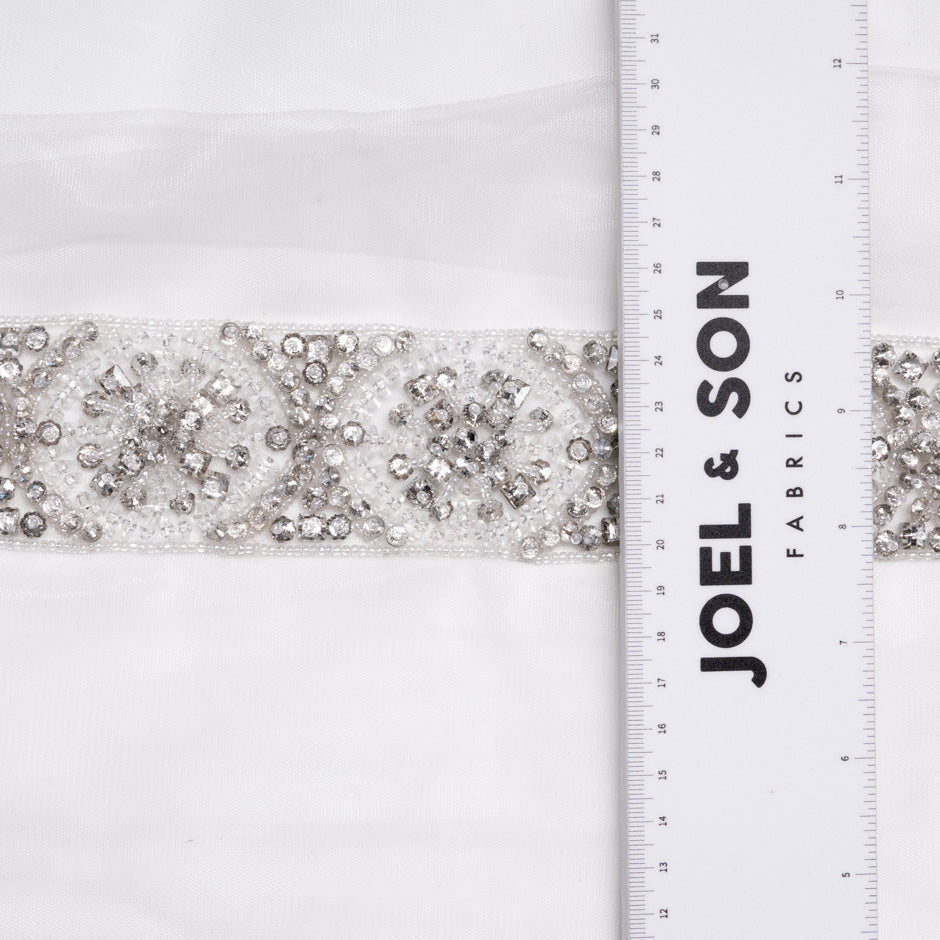 Clear Bead & Diamanté Luxury Tulle Trim